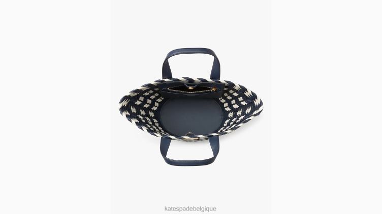 petit cabas en cuir tressé zigzag Kate Spade femmes accessoires D8288252 blazer bleu multicolore