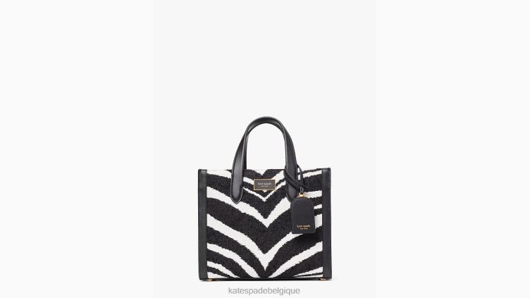 petit cabas manhattan bold zebra en boucle jacquard Kate Spade femmes accessoires D8288333 noir multicolore