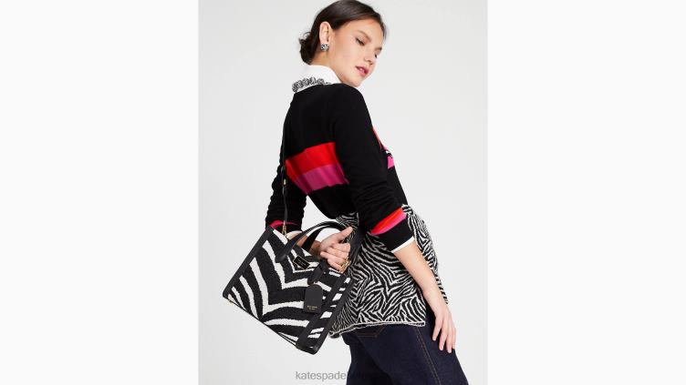 petit cabas manhattan bold zebra en boucle jacquard Kate Spade femmes accessoires D8288333 noir multicolore