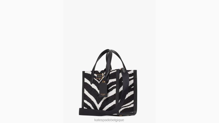 petit cabas manhattan bold zebra en boucle jacquard Kate Spade femmes accessoires D8288333 noir multicolore