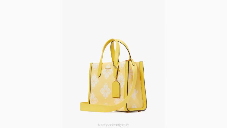 petit cabas manhattan en toile bicolore flower Kate Spade femmes accessoires D8288284 pissenlit jaune multi