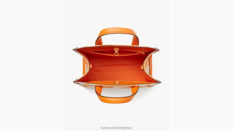 petit cabas manhattan en toile bicolore flower Kate Spade femmes accessoires D8288285 satsuma multi