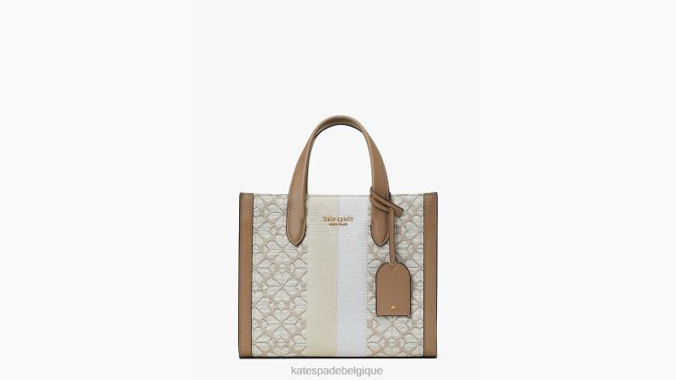 petit cabas manhattan à rayures et fleurs en jacquard Kate Spade femmes accessoires D8288260 naturel multi