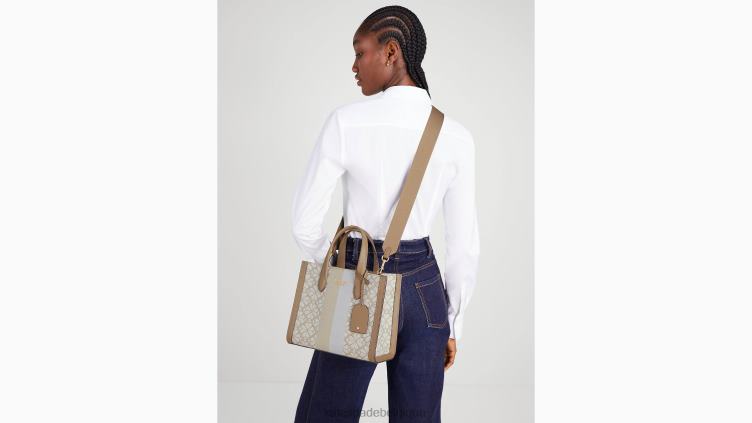 petit cabas manhattan à rayures et fleurs en jacquard Kate Spade femmes accessoires D8288260 naturel multi