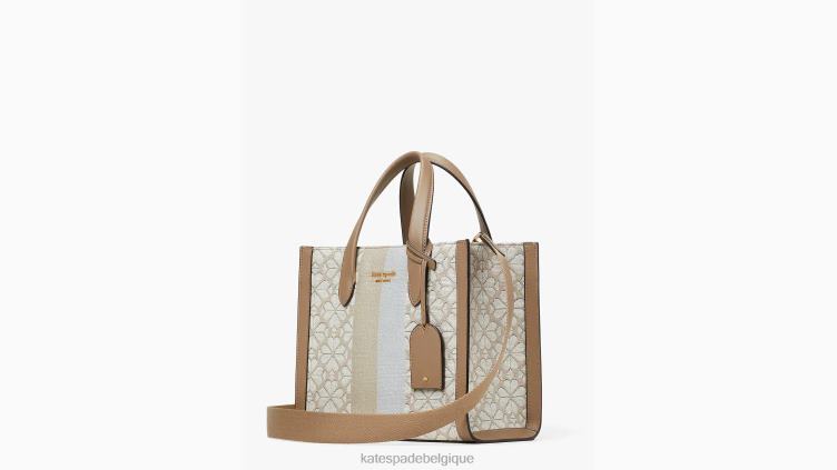 petit cabas manhattan à rayures et fleurs en jacquard Kate Spade femmes accessoires D8288260 naturel multi