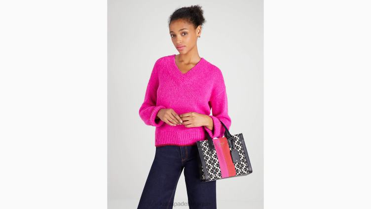 petit cabas manhattan à rayures et fleurs en jacquard Kate Spade femmes accessoires D8288261 crème multi
