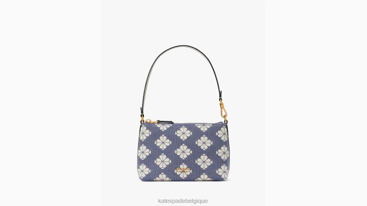 pochette east west en toile bicolore à fleurs Kate Spade femmes accessoires D8288250 halo blanc multi