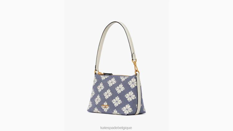 pochette east west en toile bicolore à fleurs Kate Spade femmes accessoires D8288250 halo blanc multi