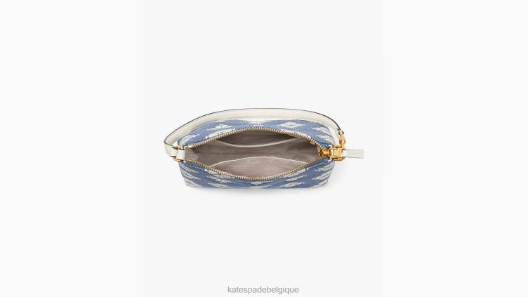 pochette east west en toile bicolore à fleurs Kate Spade femmes accessoires D8288250 halo blanc multi