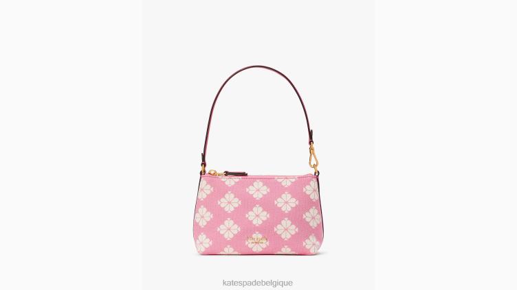 pochette east west en toile bicolore à fleurs Kate Spade femmes accessoires D8288251 pompon rose multi