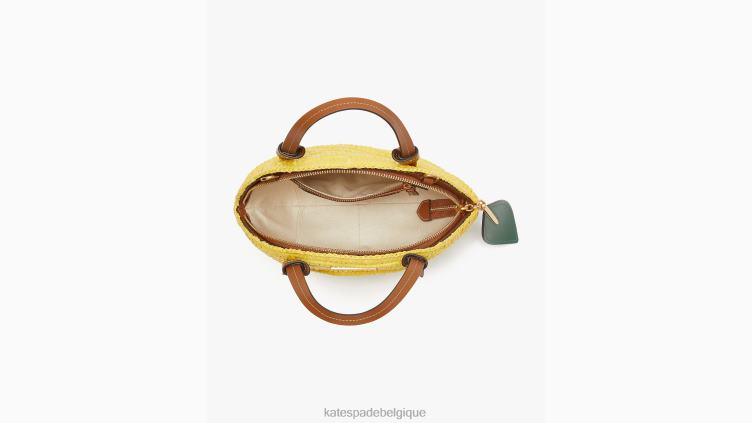 sac à bandoulière 3D en paille à goutte de citron Kate Spade femmes accessoires D828894 pissenlit jaune multi