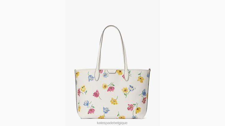 sac fourre-tout moyen à coussins de tulipes Sutton Kate Spade femmes accessoires D8288276 crème multi