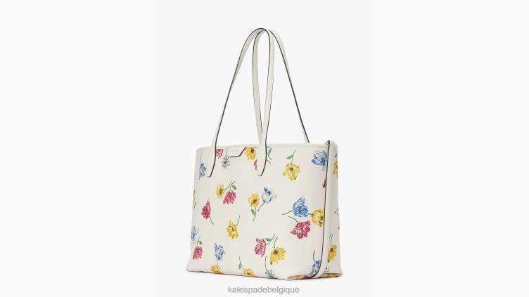 sac fourre-tout moyen à coussins de tulipes Sutton Kate Spade femmes accessoires D8288276 crème multi