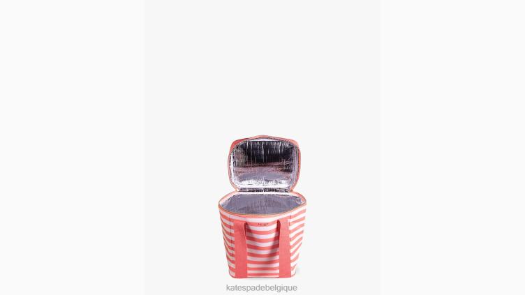 sac isotherme à vin à rayures terrasse Kate Spade femmes accessoires D82881375 rose quartzeux