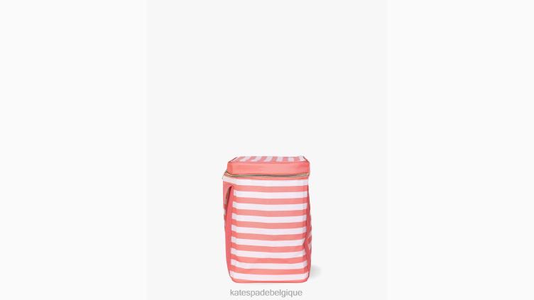 sac isotherme à vin à rayures terrasse Kate Spade femmes accessoires D82881375 rose quartzeux
