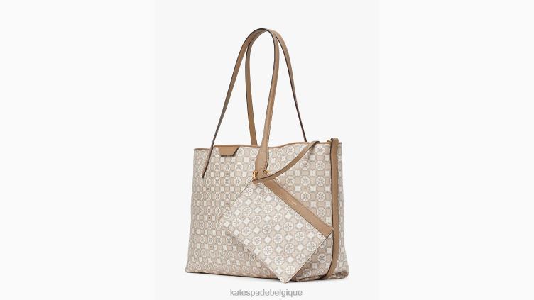 sac à main Sutton moyen à monogramme fleuri Kate Spade femmes accessoires D8288296 naturel multi