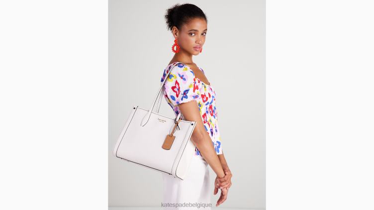 sac à main moyen en cuir grainé market Kate Spade femmes accessoires D828831 parchemin