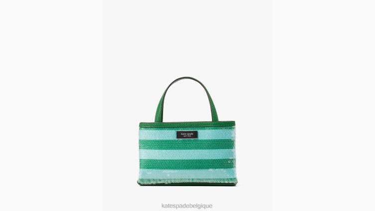 sac à main sam icon seaside à sequins et rayures Kate Spade femmes accessoires D828816 légumes verts frais multi