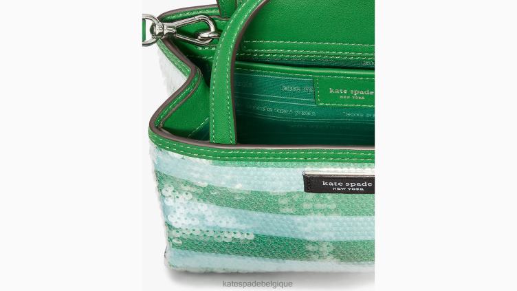 sac à main sam icon seaside à sequins et rayures Kate Spade femmes accessoires D828816 légumes verts frais multi
