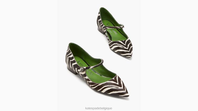 appartements mayas Kate Spade femmes chaussure D8288608 zèbre noir/crème