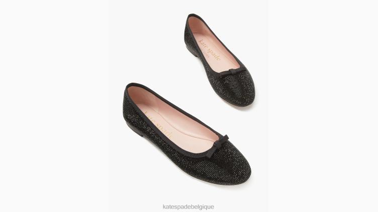 appartements pavés de trèfle Kate Spade femmes chaussure D8288601 noir