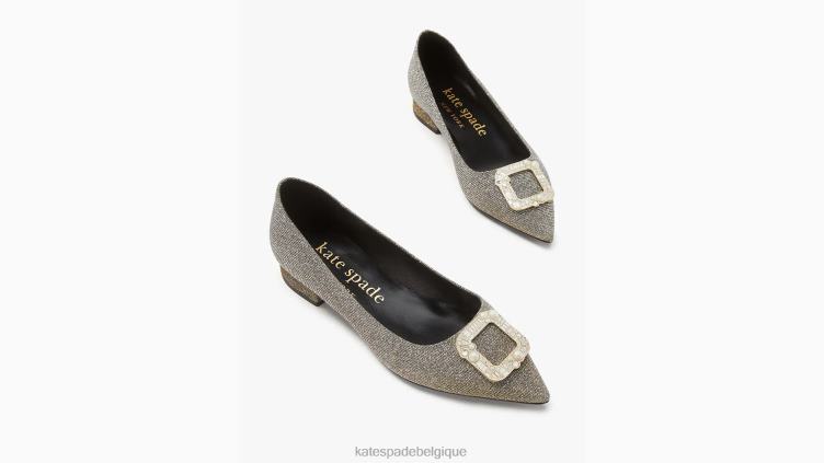 boucler les appartements Kate Spade femmes chaussure D8288596 argent or noir