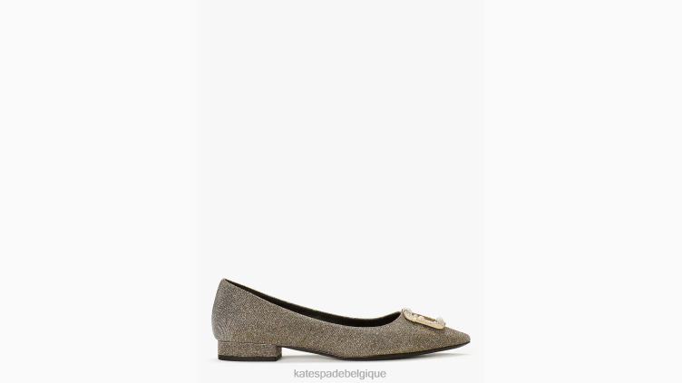 boucler les appartements Kate Spade femmes chaussure D8288596 argent or noir