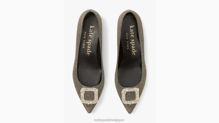 boucler les appartements Kate Spade femmes chaussure D8288596 argent or noir