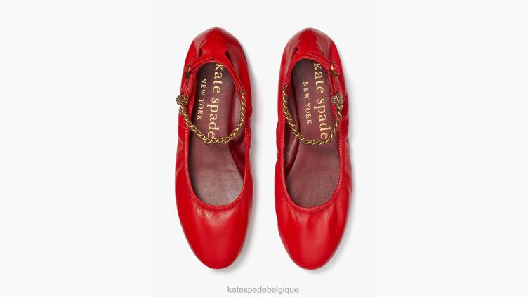 écraser les appartements Kate Spade femmes chaussure D8288620 rouge fleur sauvage
