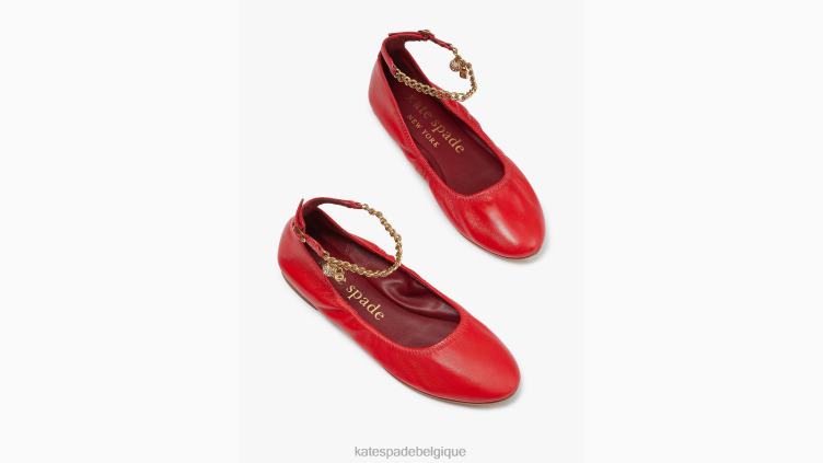 écraser les appartements Kate Spade femmes chaussure D8288620 rouge fleur sauvage
