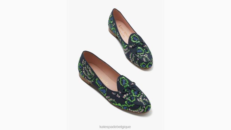 mocassins brodés Devi Kate Spade femmes chaussure D8288557 blazer bleu/pique-nique fleuri