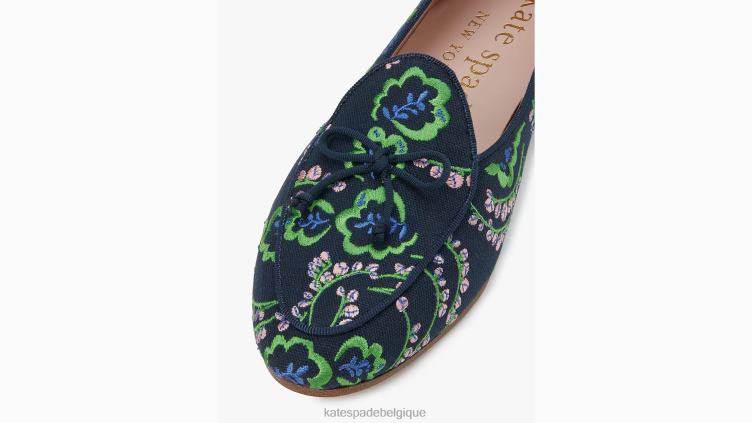 mocassins brodés Devi Kate Spade femmes chaussure D8288557 blazer bleu/pique-nique fleuri