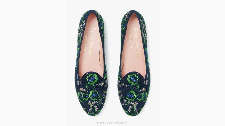 mocassins brodés Devi Kate Spade femmes chaussure D8288557 blazer bleu/pique-nique fleuri