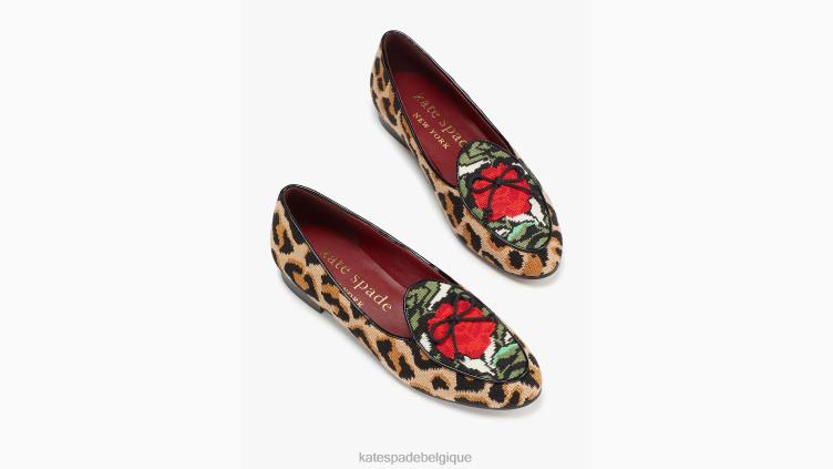 mocassins à broderies Devi Kate Spade femmes chaussure D8288659 joli léopard