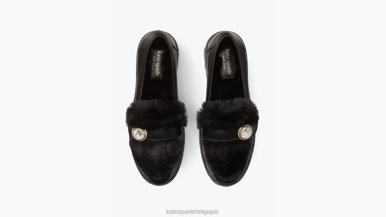 mocassins d'hiver chics Kate Spade femmes chaussure D8288666 noir