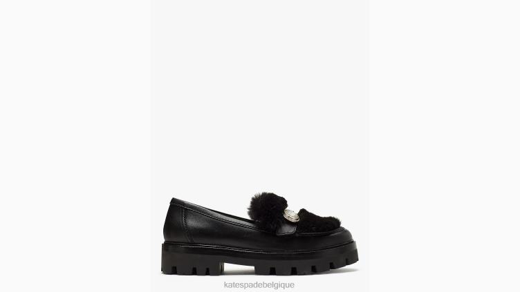 mocassins d'hiver chics Kate Spade femmes chaussure D8288666 noir