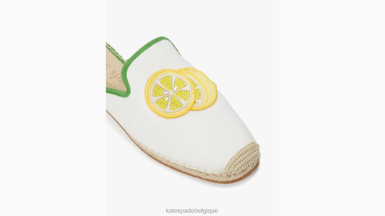 mules espadrilles citrons azura Kate Spade femmes chaussure D8288499 vrai blanc/ks vert