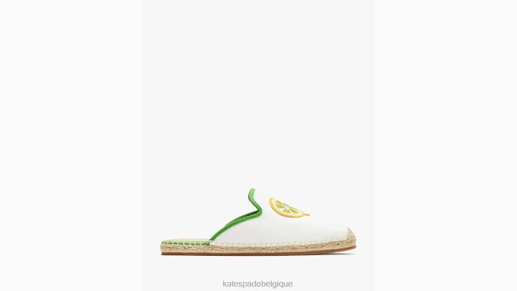 mules espadrilles citrons azura Kate Spade femmes chaussure D8288499 vrai blanc/ks vert