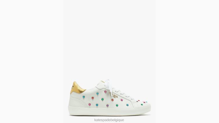 baskets ace gem Kate Spade femmes chaussure D8288660 blanc optique/or