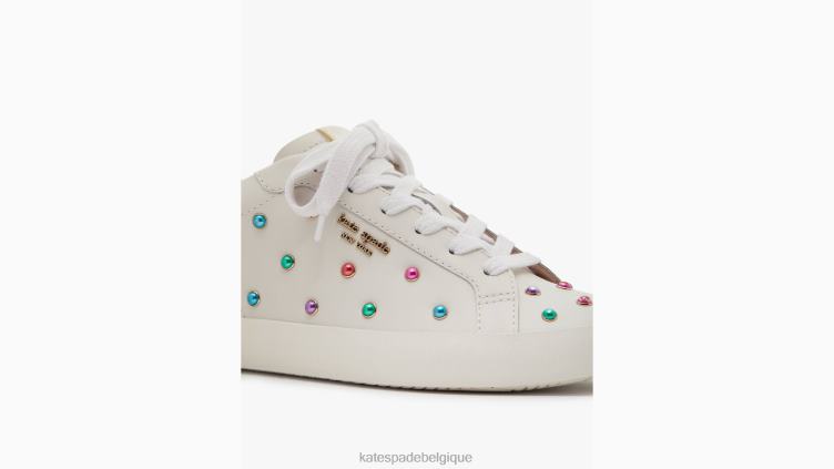 baskets ace gem Kate Spade femmes chaussure D8288660 blanc optique/or
