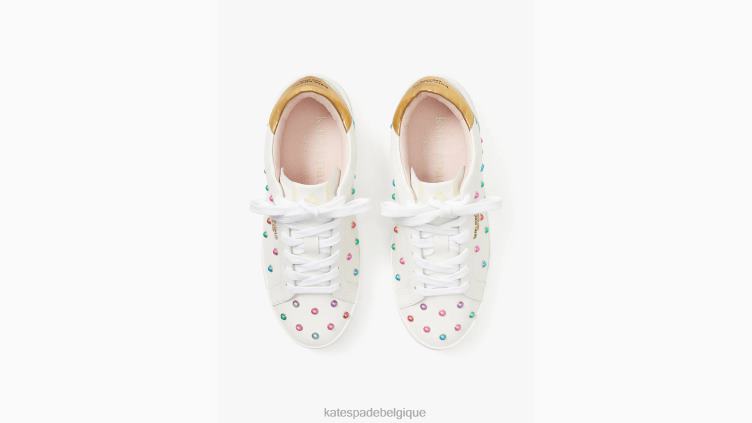 baskets ace gem Kate Spade femmes chaussure D8288660 blanc optique/or