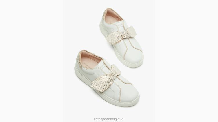 baskets lexi pavées Kate Spade femmes chaussure D8288678 blanc optique/foin