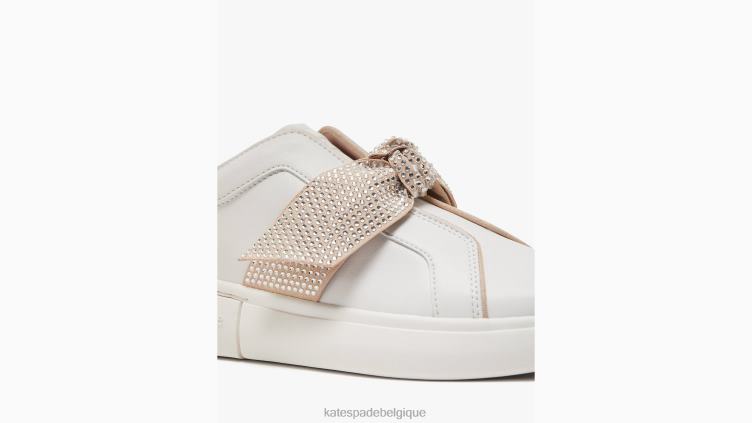 baskets lexi pavées Kate Spade femmes chaussure D8288678 blanc optique/foin