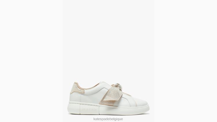 baskets lexi pavées Kate Spade femmes chaussure D8288678 blanc optique/foin