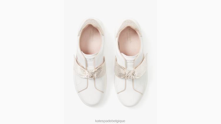 baskets lexi pavées Kate Spade femmes chaussure D8288678 blanc optique/foin