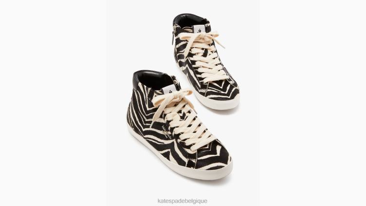 baskets montantes ace Kate Spade femmes chaussure D8288623 zèbre noir/crème