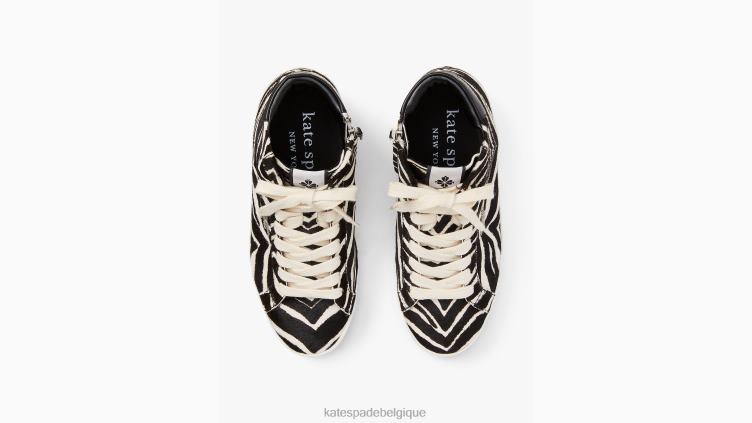 baskets montantes ace Kate Spade femmes chaussure D8288623 zèbre noir/crème