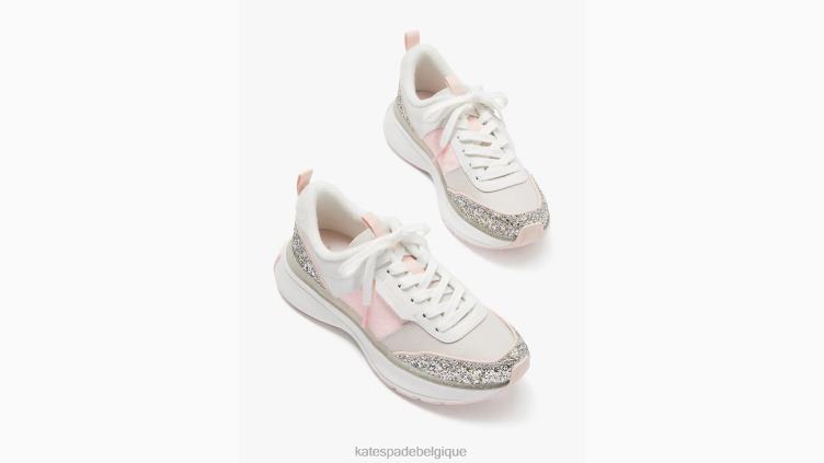 baskets à paillettes Kate Spade femmes chaussure D8288554 argent multicolore