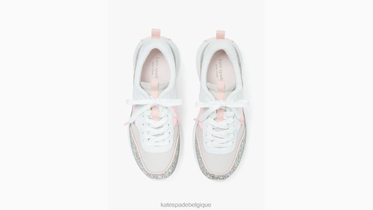 baskets à paillettes Kate Spade femmes chaussure D8288554 argent multicolore