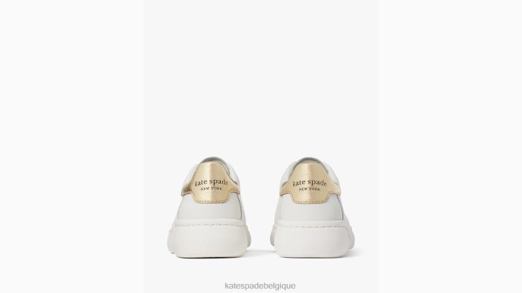 baskets rehaussantes Kate Spade femmes chaussure D8288539 blanc optique/or pâle